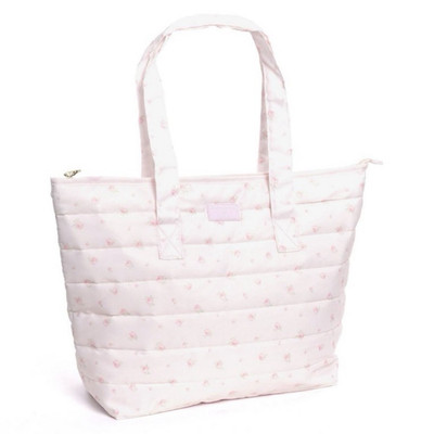 LoveShackFancy yoobi Ballet bloom pink quilted Tote Bag Pockets Shoulder Strap