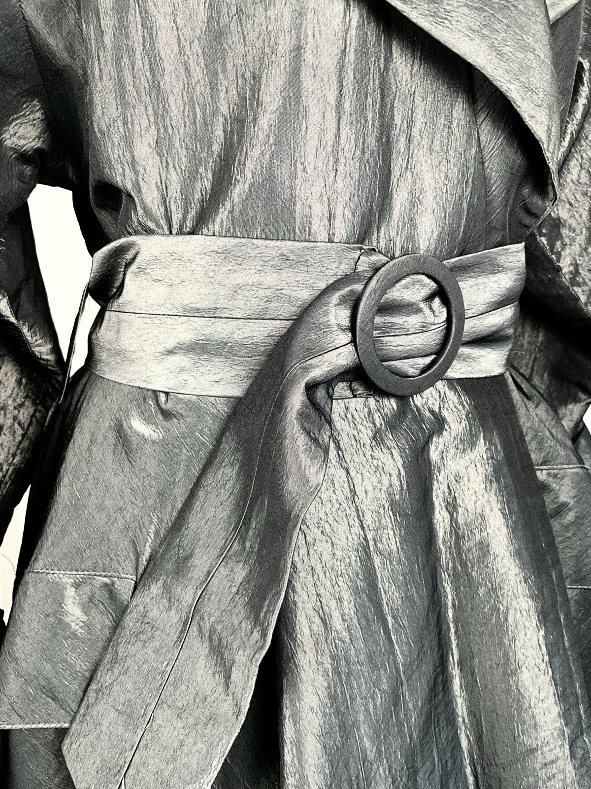 Vintage Early 1980's Willi Smith WilliWear Taffeta Belted Hourglass Coat image 5