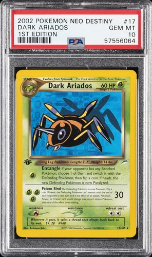 Dark Ariados (1st Edition) graded PSA 10 for sale on eBay