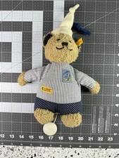 Steiff Musical Pull Cord Sleeping Bear In Pajamas Ear Tag Germany Plush Teddy