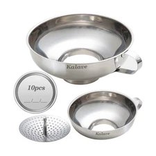 Kalave Canning Funnel, Food Grade Stainless Steel Canning Funnels with Strain...