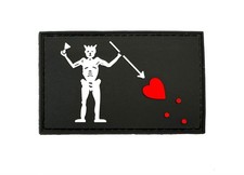 Blackbeard Pirate Flag Rubber PVC Hook backed Patch Badge Navy Seals SAS SBS