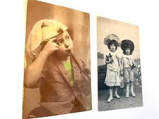 Vintage Child Portrait Postcards: 1900s Nebraska RPPCs - Named