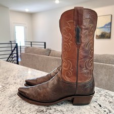 LUCCHESE Mad Dog Goat Boots 10 B Women's Cowgirl Western Ranch Concert Pull On