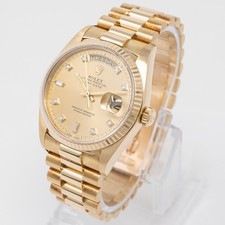 1986 Rolex Day-Date 36 18038 Gold Watch - Champagne Diamond, President - Pre-... 8