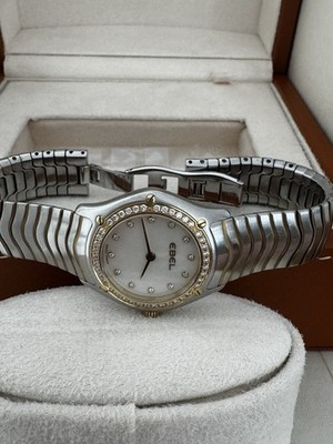 Original Ebel Classic Wave mit Diamanten + Diamant-Lünette -   Top Zustand