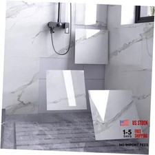 Shower Wall Panels Peel and Stick,Marble Wall 11.8"x11.8"x0.08"in White Gray