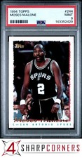 1994 TOPPS #244 MOSES MALONE SPURS HOF POP 1 PSA 9