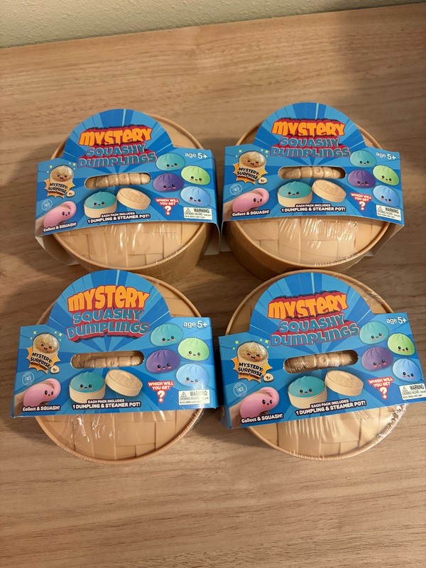 4x Mystery Squishy Dumplings Factory Sealed Blind Packs Collectible Squishy Toy
