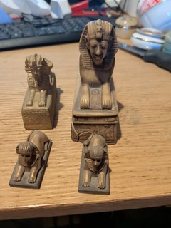 Collection Of Egyptian Sphinx Figures X 4 ( Some Damage)