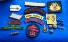 JOB LOT OF CANADIAN & COMMONWEALTH CLOTH & METAL BADGES & BUTTONS