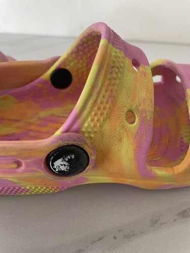 Crocs Marbled Sandale Clog Schuhe Iconic Comfort 207779 Gr. C10 Kind rosa gelb - Bild 13 von 24