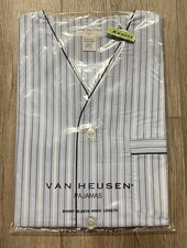 NOS NEW Men  s Vtg Van Heusen Striped Pajamas short sleeve/knee Cotton Large