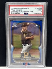 Paul Skenes 2023 Bowman Chrome Blue Refractor 130/150 Rookie RC PSA 9