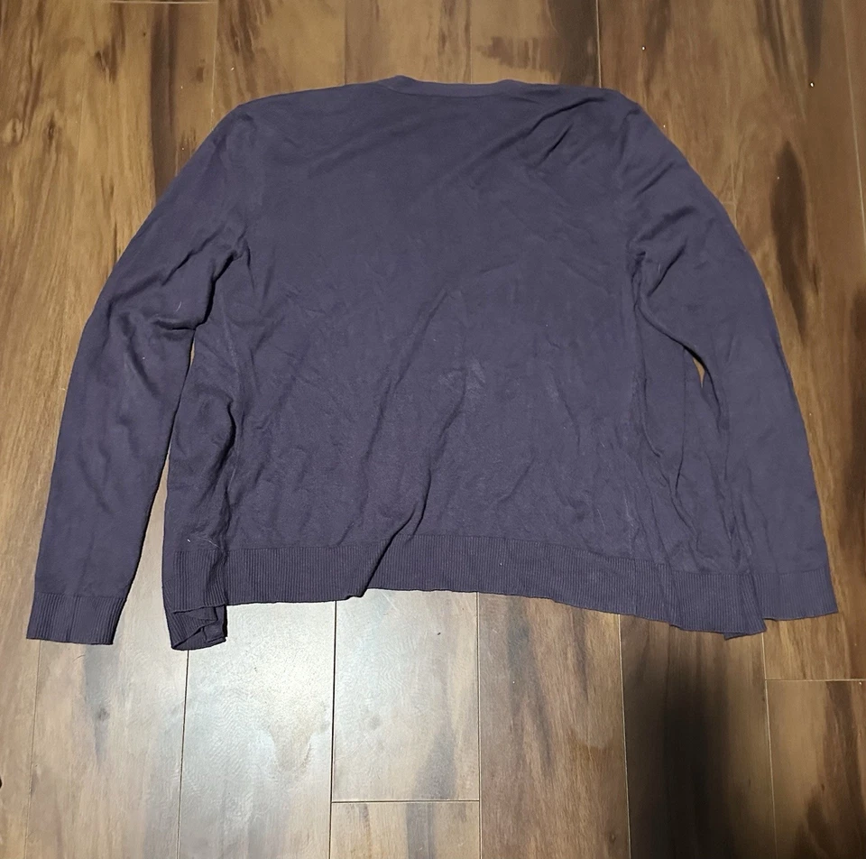 Cárdigan suéter mujer manga larga talla XL púrpura abotonado Foto 3 de 4