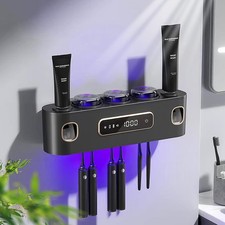 Bathroom Toothbrush Holders and 2 Toothpaste Dispenser with Drying and Cleani...