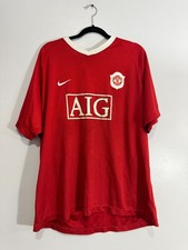 Manchester United AIG Logo Soccer Jersey Mens Size Large