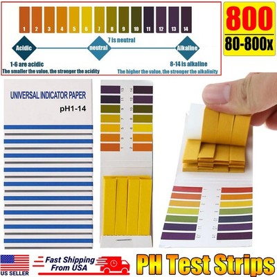 800pcs pH Indicator Test Strips 1-14 Laboratory Paper Litmus Tester Urine Saliva