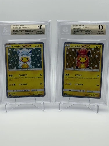 Pokémon 2017 Alolan Vilpix Pikachu Poncho-038/SM-P - 037/SM-P BGS 10 Sequential