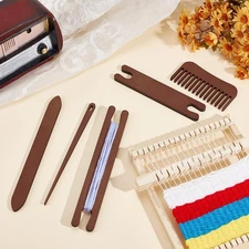 2 Sets Wood Knitting Loom Tool Kits 5 Pieces Knitting Weaving Loom Tools Shut...