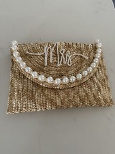 "Mrs" clutch straw - bride, shower, wedding, bachelorette or anniversary