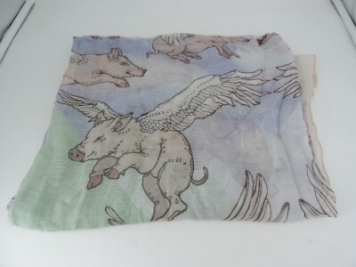 Silken Favours Seide fliegende Schweine Schal UVP £150 LN132 NN 15