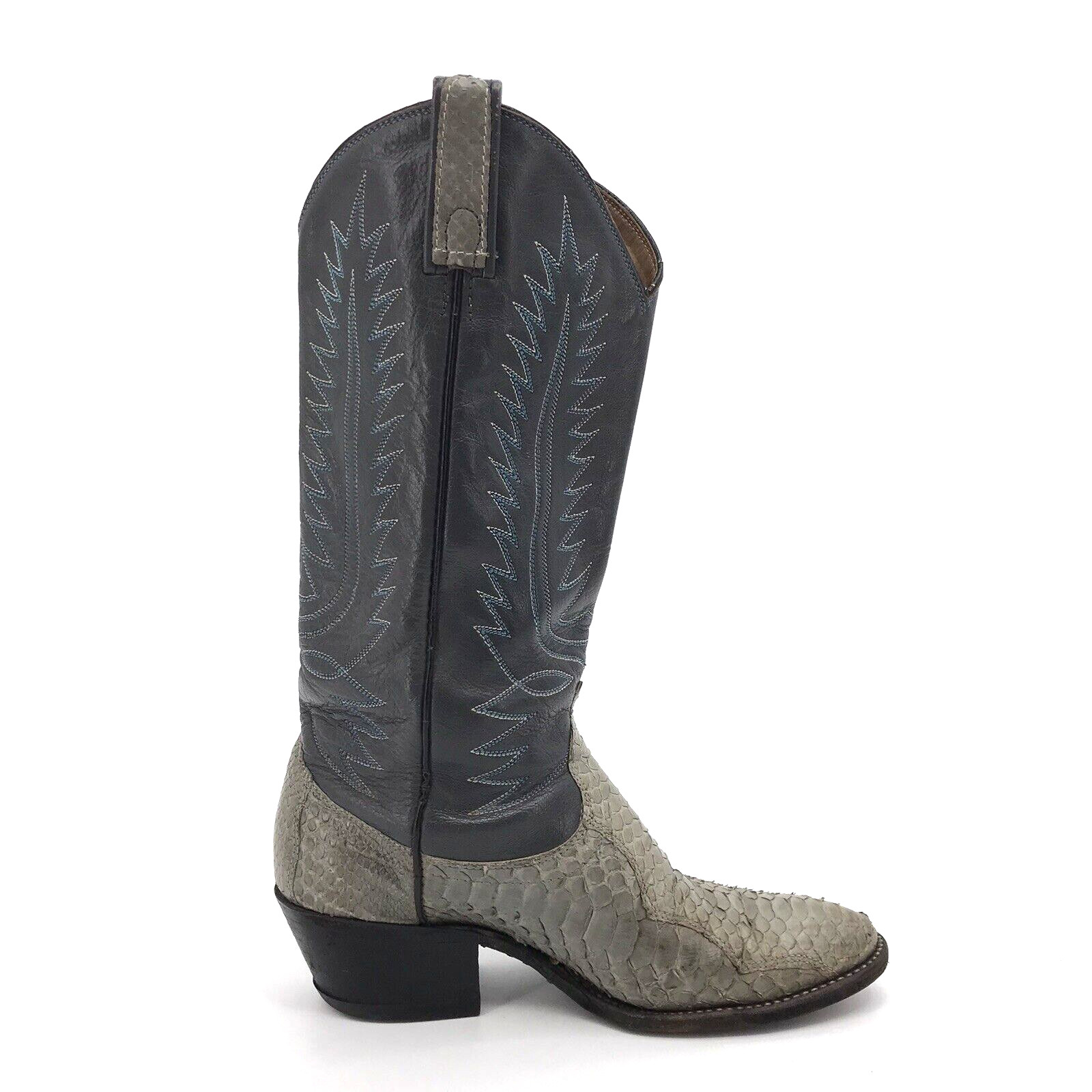 Vintage Dan Post Gray Python Snake Skin Exotic Co… - image 6