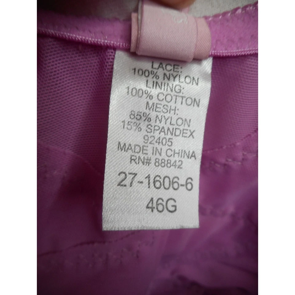 NIB Purple Lilac Front Close Wireless Posture Bra Lace 46G Woman Within - Image 4 of 4