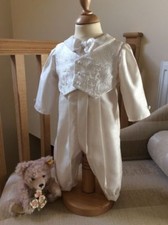 BOYS CHRISTENING GOWN - BAPTISM ROMPER SUIT - BOYS OUTFIT - BABY PAGEBOY SUIT