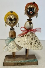 Wooden Sea Shell Figurines Milwaukee, Wisconsin Souvenir Travel Kitsch Vintage