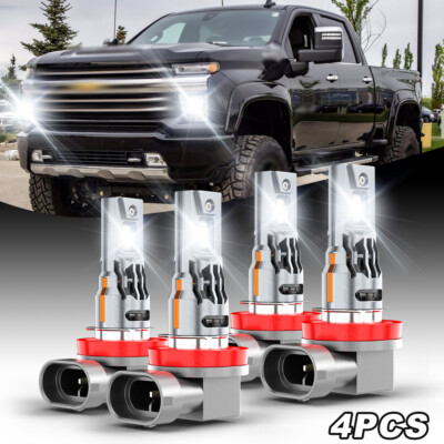 LED Headlight High Low Beam Bulbs For Chevy Silverado 2500HD 2020 2021 2022 2023