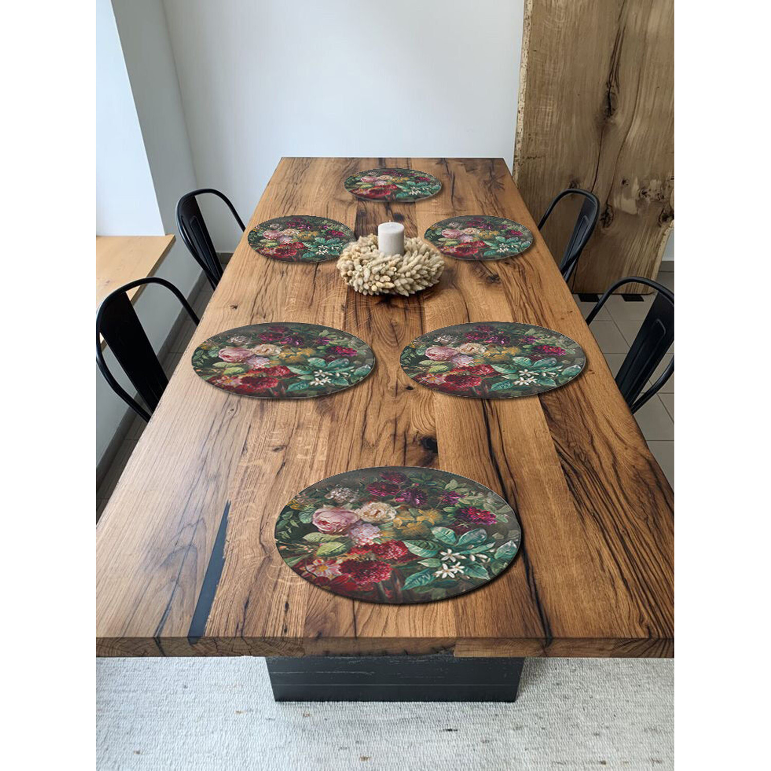 Set de table rond Bertoni 6 pièces Bouquet EE113 idéal pour sublimer vos dîners d'été