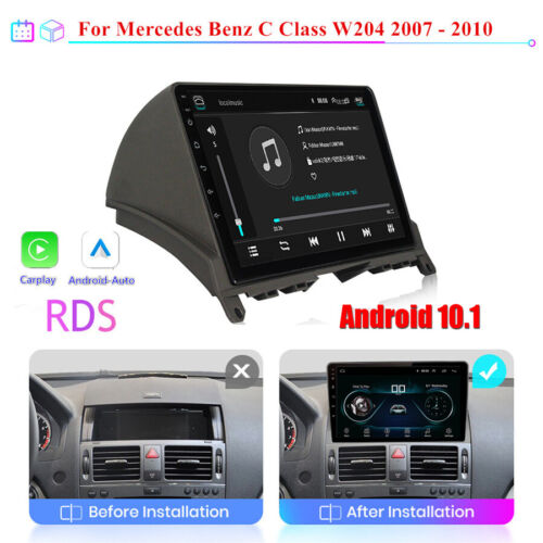 For 07-10 Mercedes C Class W204 S204 Carplay Android10.1 Head Unit Stereo GPS FM - Afbeelding 1 van 13