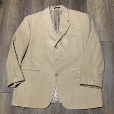 VTG Lauren Ralph Lauren Beige Camel Hair Blazer Mens M Sport Coat Made in Canada