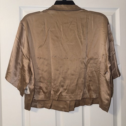 Lunya Washable Silk Pajama Top In Beige Rose L - Picture 5 of 6