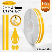 DARK YELLOW 1/2" 12mm Double Lines STRIPE Streamline TAPE Decal Vinyl Sticker