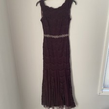 Betsy  Adam Women  s Boat Neck Lace Maxi Dress size 6