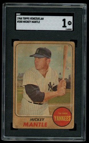 Mickey Mantle #280 1968 Venezuela Topps card