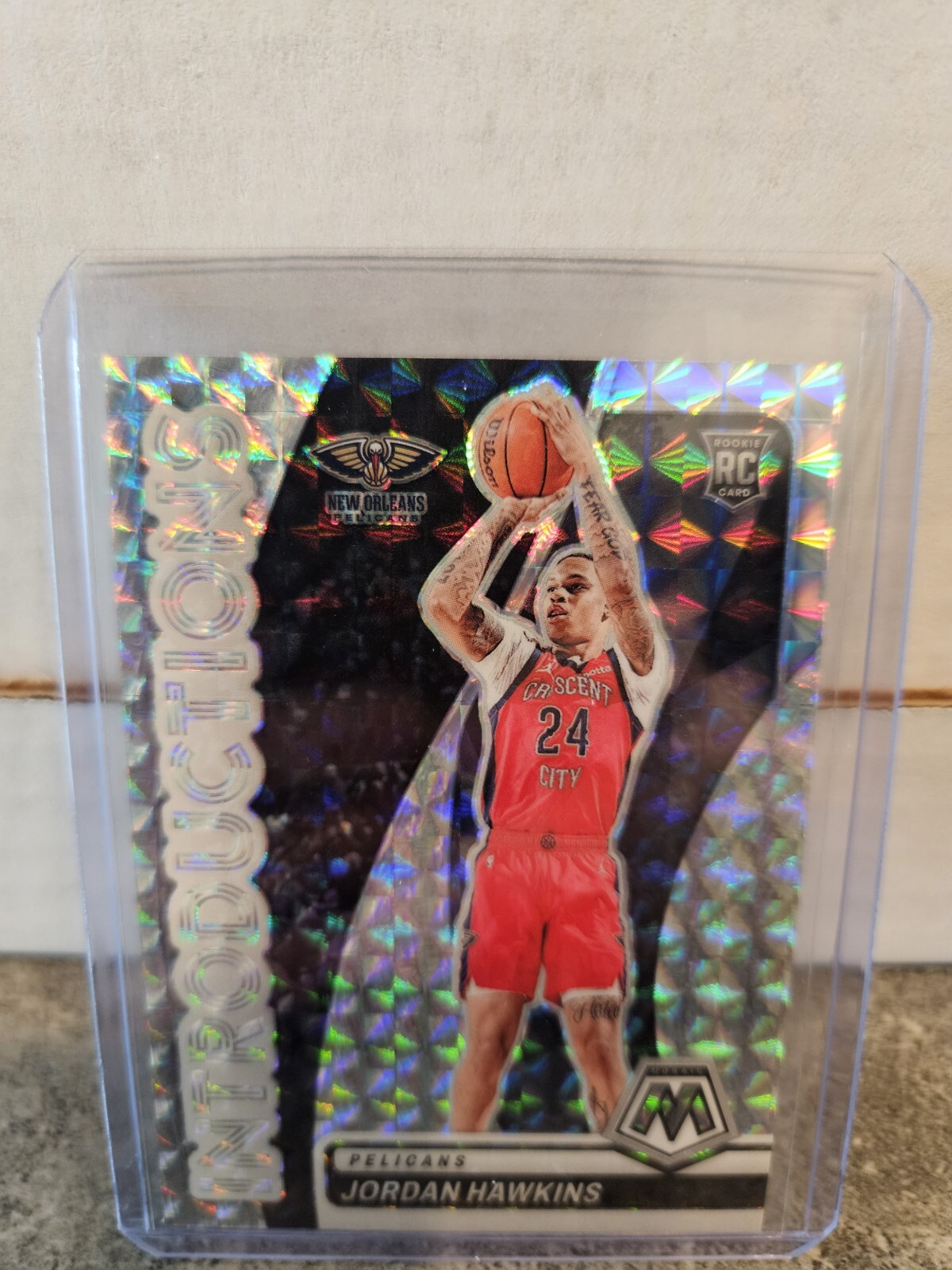 2023-24 Panini Mosaic Rookie Jordan Hawkins Introductions Silver Mosaic Prizm