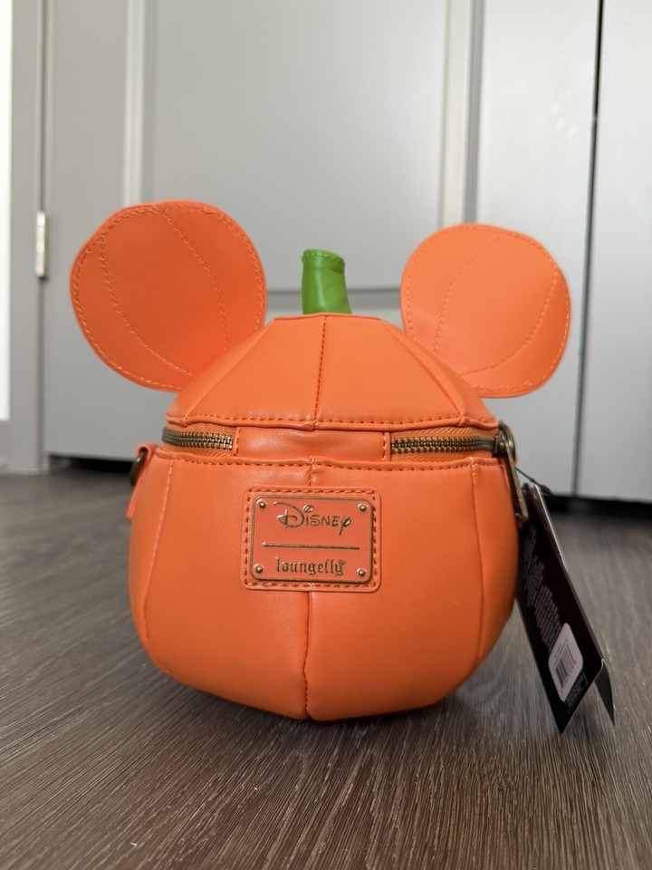 Loungefly DISNEY MICKEY Crossbody Bag Purse Pumpkin GLOW IN THE DARK