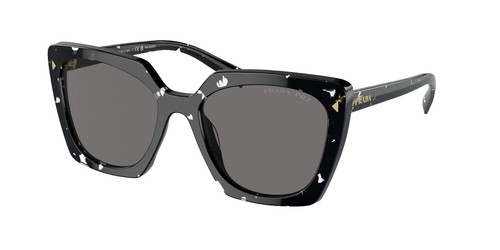 Prada Authentic Round Black Gold Oversized SPR50T 1AB-0A7 54-23