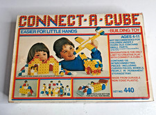 Connect A Cube Vintage Building Toy Set No. 440 Made in Taiwan 128 pc Incomplete