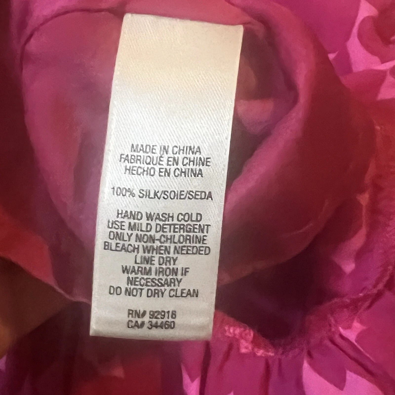 Juicy Couture Seta Donna Cuori Rosso Rosa San Valentino Scollo V Increspato Tg 0 Coquette