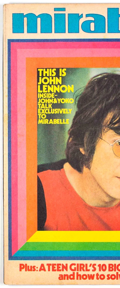 John Lennon & Yoko Ono exclusive interview RARE UK music magazine MIRABELLE 70's - Image 2 of 2