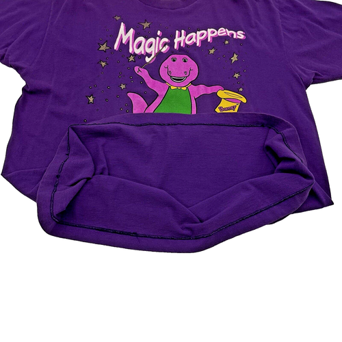 Vintage 1993 Barney the Dinosaur Magic Happens at JC Penney Men's Size XL TShirt - Picture 5 of 12
