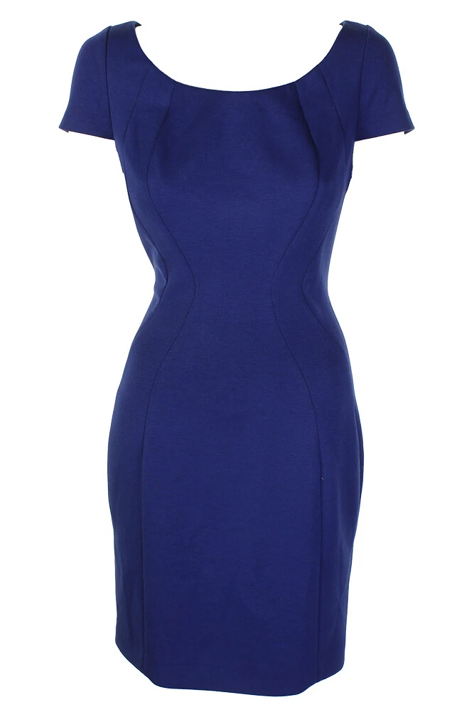 Robe Fourreau Elie Tahari Taille 0 - Bleu Marine - Stretch Et Zippée - Pour Le Travail - Occasion Très Bon état