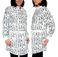 Alternative Women's Black/White Tie Waist Stowaway Tunic Sweater Dress Small