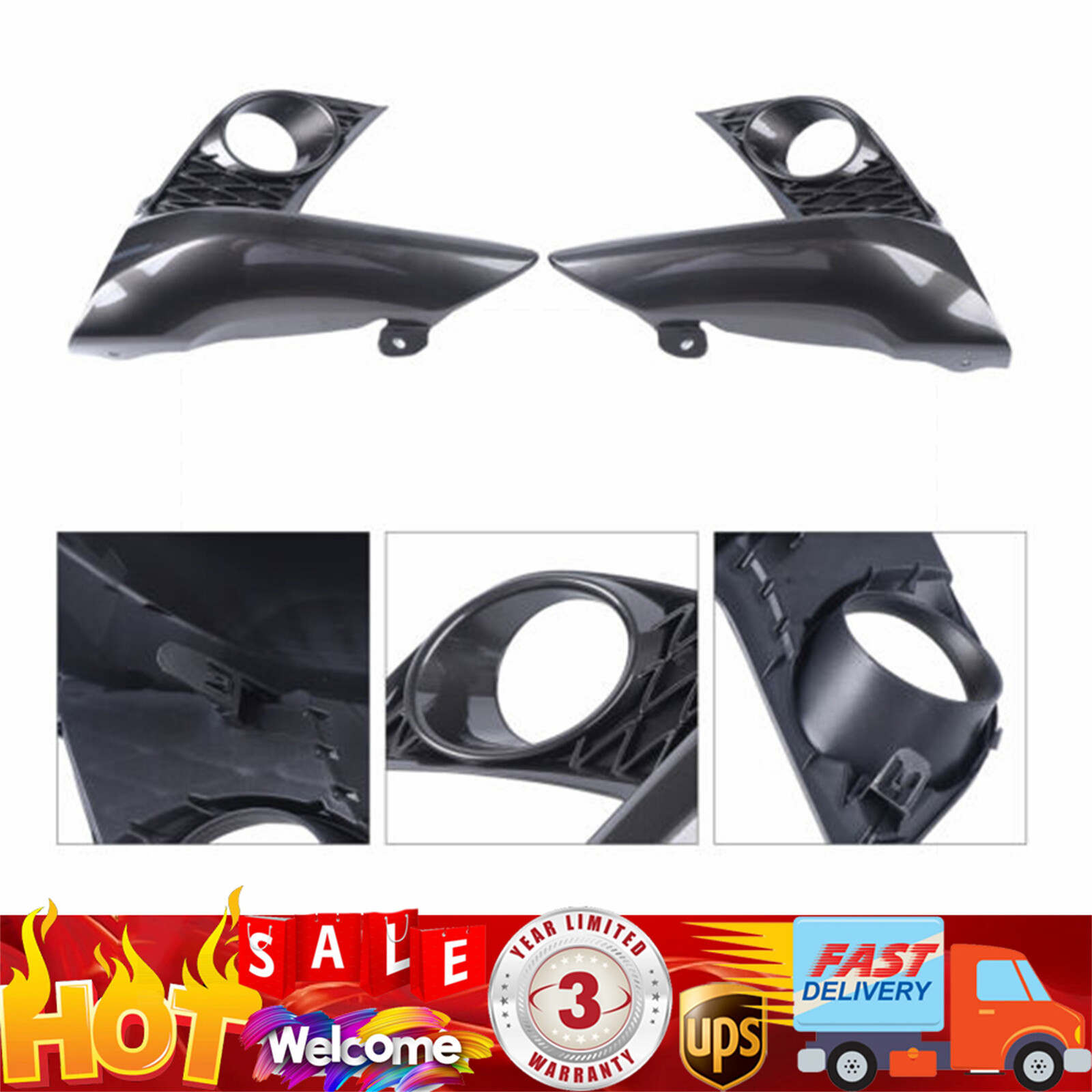 Lexus CT200h F-Sport 2014-2017 Front Fog Light Cover Bezels Grille Set Left Right