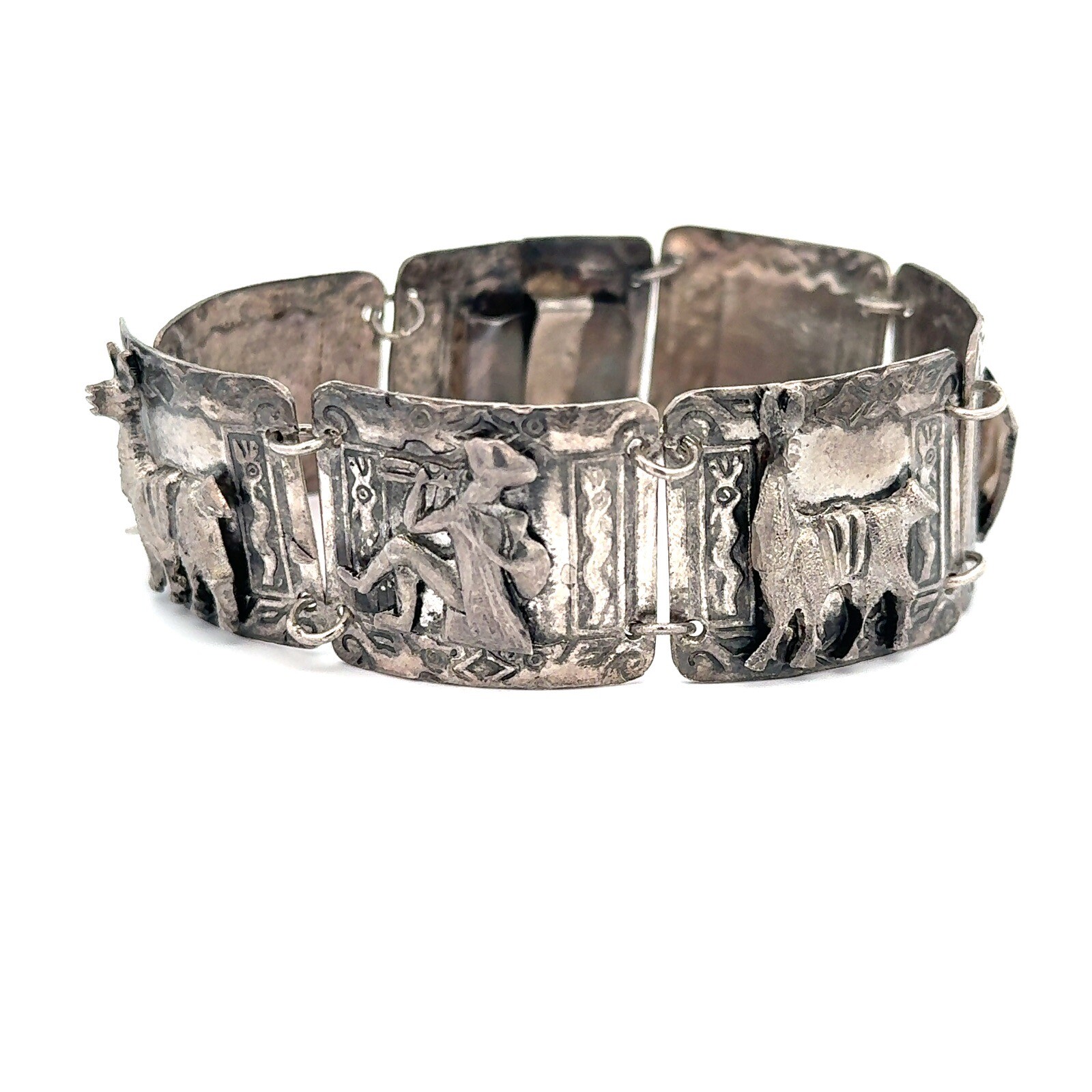 Native 925 Sterling Silver Panel Statement Cuff B… - image 1