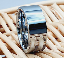 Tungsten Wedding Band Polished Flat Tungsten Ring Tungsten Carbide Wedding Ring